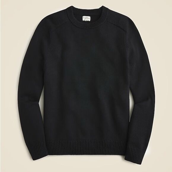NWT J CREW Heritage cotton crewneck sweater in black - Picture 6 of 8